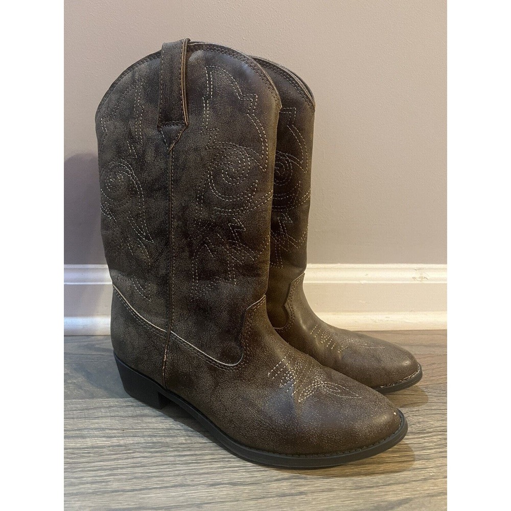 Wonder Nation Cowboy Boots Brown Womens Size 5
